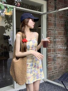 Váy Ngắn Chữ a Không Tay in Họa Tiết Hoạt Hình Mùa Hè Cho Nữ Váy Bó Sát Eo Cao Váy Dây Phong Cách Hàn Quốc Váy Ngắn