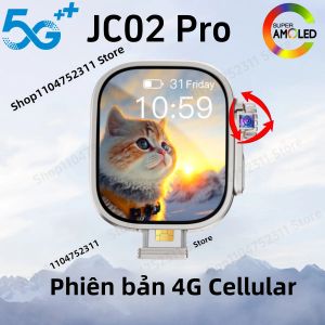 Đồng Hồ Thông Minh JC02 Pro 5G Màn Hình AMOLED Cong 2.29 Inch Camera Xoay S10 Ultra GPS WiFi NFC La Bàn Gọi Video Dành Cho Người Lớn