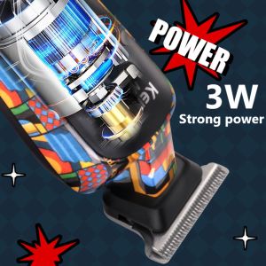 Kemei KM-MAX5090 Electric Hair Clipper For Men Beard Trimmer Household Multifunctional Hair Trimmer Printing Graffiti Razor USB Rechargeable Barber Cordless Hair Trimmer