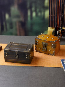 Retro Có Khóa Bằng Gỗ Chống Bụi Hộp Bảo Quản Trang Sức Đựng Tài Liệu Mật Khẩu Bảo Vệ Kho Báu Ngực Máy Tính Để Bàn Nhà Người Tổ Chức