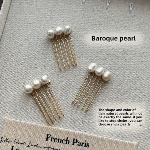 Princess Style Hair Comb Pearl Handmade Winding Updo Hair Accessories Vintage Hairbrush Silk Material Original Design