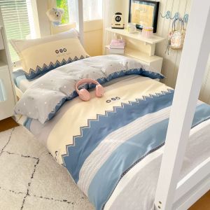 BEIPIN | Cotton Printed Bedding Set for Student Dormitory 6 Pieces
