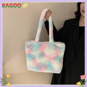 Túi Tote Vải Nhung Lông Sức Chứa Lớn Túi Nhật Bản Ngọt Ngào Nữ Sinh Ins Túi Đeo Vai Tidy Túi Mua Sắm