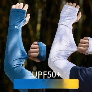 Miiow | Ice Silk Sun Protection Sleeve Covers For Men Summer Loose Cool Feeling Cycling Driving Arm Protector Fingerless Ice Sleeve