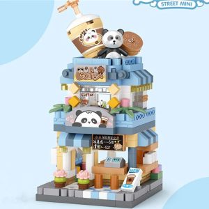 Restaurant Dessert Coffee Pet Fruit Store Street View Food House Building Blocks Kit Girls Bricks Model Kids Boy Toy Child Gifts