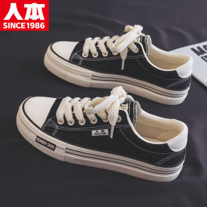 Giày Vải Nam Thường Ngày Giày Thể Thao Giày Đế Bằng Màu Đen Đa Năng Mùa Xuân Mới Thời Trang Giày Lười Thoáng Khí