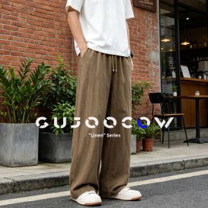 GUJOOCOW | Lightweight Linen Blend Casual Trousers