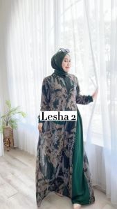 Zahira1808  Sale Cuci Gudang Lesha 2 Bahan Ceruty Baby Doll Lapis Furing Gamis Murah Trendi Baju Syari Muslim Wanita Ibu Terlaris Baju Pesta Adem Nyaman Di Pakai Real pict