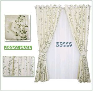 GORDEN MOTIF ASOKA HIJAU ABU GORDEN JENDELA PINTU MINIMALIS SATIN BRIDAL MODEL SMOKRING