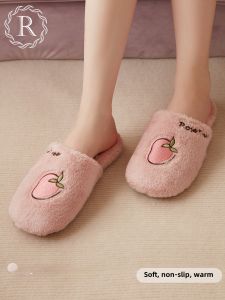 Rosetree Cotton Slippers Womens Winter Home Cute Indoor Home Non-Slip Warm Plush Slippers Winter