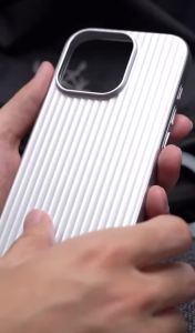 Plating 3D Stylish Luggage Stripes For Magsafe Phone Cases For IPhone 18 17 16 15 Pro Max Shockproof Wireless Charge Matte Cover