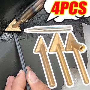 4PCS Car Bumper Plastic Repair Tool Kit Electric Soldering Iron Leveling Tip Welding Triangle Copper Head for Auto Bumper Maintenance