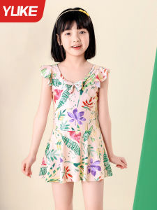 Childrens One-Piece Swimsuit Training Swimwear Professional Sun Protection Girls Swimming Suits Polyester Spandex Blend