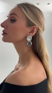 Ingemark | Ingemark Luxury Big Glass Rhinestone Drop Earrings Women Retro Irregular Geometric Pendant Earrings Valentines Day Jewelry Gift