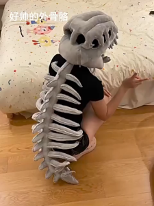 【Descent hits!】Furry dinosaur hat skeleton dinosaur hat skeleton✨ Luhans style is the same! | Beautiful toys fun Halloween cosplay + New Year | Tiger photoshoot