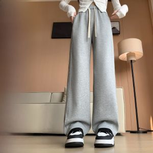 MiiOW | Quần thể thao nữ MiiOW màu xám mỏng mùa xuân thu quần dài ống rộng cạp cao quần thể thao thường ngày