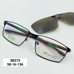 กรอบแว่นตา กรอบตัดเลนส์สายตา แว่นตา SB273 clip-on ขาวปริง