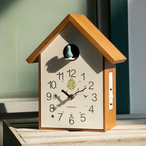 💥Dream Best🔥 Nordic Solid Wood Cuckoo Wall Clock Living Room Clock Childrens Room Creative Clock Goo Bird Time Clock