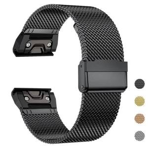 Dây Đeo Đồng Hồ Lưới Thép Dành Cho Garmin Fenix 8 7x 6 Pro 5S Plus 3 HR 26/22/20mm Chất Liệu Thép Không Gỉ Milanese Tương Thích Với Approach S60 S62