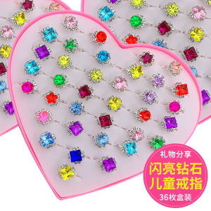 Nhẫn Ngọc Trai Pha Lê Cho Bé Gái Ngày Quốc Tế Thiếu Nhi Nhẫn Công Chúa Đá Quý Giả Hình Trái Tim Nhiều Màu Sắc Hộp Quà Tặng Trang Sức Phụ Kiện