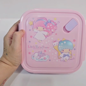 กล่องข้าวพลาสติก ฝาล็อคทั้ง4ด้าน 1200ML Kuromi คุโรมิ / Twinstar ทวินสตาร์