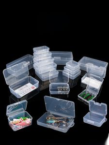 มินิ โปร่งแสง กล่องเก็บพลาสติกอนุภาคขนาดเล็กกล่องเครื่องมือตัวอย่างกล่องสี่เหลี่ยมผืนผ้ายาวในครัวเรือนออแกไนเซอร์จัดเก็บ