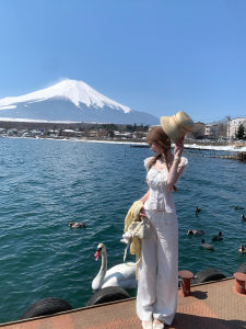 กางเกงยีนส์ทรงตรงสีธรรมชาติ JMSHOP กางเกงขายาวทรงหลวมสบาย ๆ ผ้าฝ้ายลินินผสมสำหรับฤดูใบไม้ผลิและฤดูร้อน