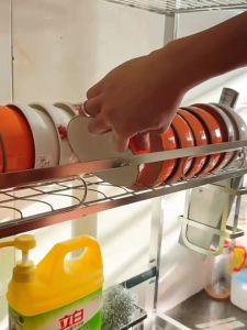 GSlife 1/2 Tier 304 Stainless Steel Dish Rack Rak Pinggan Mangkuk Kitchen Sink Rack Rustless Drainer
