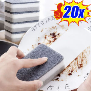 1-20pcs Double-sided Cleaning Sponges Pan Pot Reusable Dishwashing Scouring Pad Household Kitchen Tableware Brush Car Cleaning Tools
