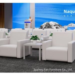 Modern White Reception Sofa for Meeting Single Seater
