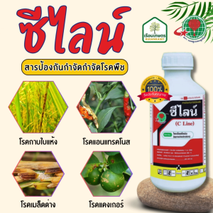 ซีไลน์ (ไพราโคลสโตรบิน) สารป้องกันกำจัดโรคใบไหม้แผลใหญ่ โรคแอนแทรคโนส โรคกุ้งแห้งพริก ขนาด 1 ลิตร