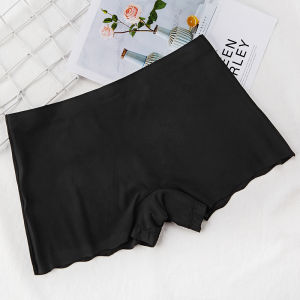 Seamless Ice Silk Boxer Briefs Womens Antibacterial Cotton Crotch Fashion Tape Safety Boxer Shorts Womens Breathable Thin Plus Size