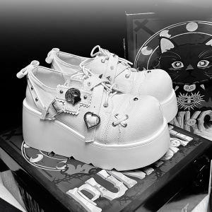 Punk Cat Original Thiết Kế Giày Gót Dày Bộ Xương Nhỏ Y2k /năm 2000 Subculture Goth Phong Cách Lolita Giày Đế Bằng Thời Trang