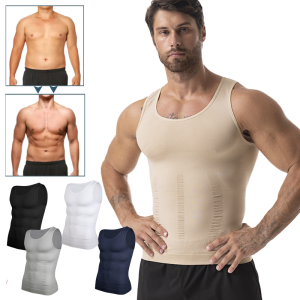 ผู้ชายเสื้อกระชับสัดส่วน Body Shaper เสื้อแขนกุด Shapewear Abs หน้าท้องการฝึกอบรมการออกกําลังกายรัดตัว Tummy Control Tank Top