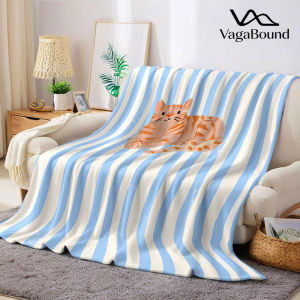 Stripe Tabby Flannel Blanket Warm Soft Halloween Christmas Decorative Couch Warm Cozy All-Season Gift