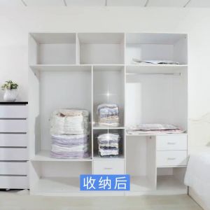 ถุงสูญญากาศ แบบกด ขนาดใหญ่ มีวาล์วแรงลมสูง ใช้ร่วมกับที่สูบได้ ถุงซีลจัดระเบียบในบ้าน ถุงเก็บผ้า ผ้านวม ผ้าห่ม ตูกตา กันน้ำ กันฝู่ คุณภาพเชิดบรรจุภัณฑ์: ถุงสูญญากาศ