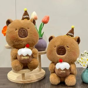 Capybara Plush ของเล่นน่ารักวันเกิด Capibara หมีหวานเค้กนุ่มตุ๊กตา Kawaii การ์ตูนตุ๊กตาอาหารขนมหวานสร้างสรรค์วันหยุดของขวัญ