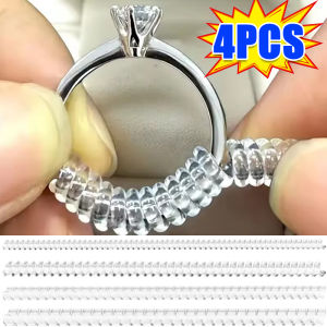 4Pcs/Set Ring Sizer Reducer Tools / Clear Silicone Ring Sizer Adjuster for Loose Rings / Multiple Styles Invisible Spacer Guards & Tighteners for Women & Men