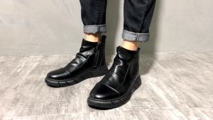 2024 New Design British Style High-Top Boots Casual Leather Boots