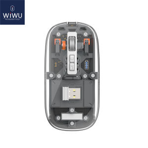 WIWU Transparent Dual Wireless Bluetooth Mouse for Laptop Rechargeable Mouse 2.4G USB Optical Wireless Mouse for MacbookAndroidWindows