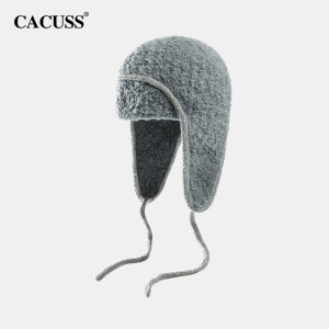 CACUSS Stuffed Hat for Women Autumn Winter Berber Fleece Heattech Earflaps Lei Feng Hat Knitted Hat New Arrival Cycling Cold Protection