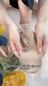 [Xả hàng] Set 8 đôi tất nữ cổ ngắn họa tiết ren cao cấp vớ ngắn nữ chất liệu cotton mềm mịn hút ẩm thoáng khí - D16-A065