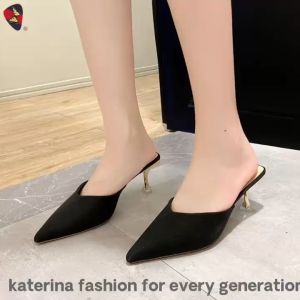 Katerina fashion Korean Plain Pointed Closed Shoes Heels Sandals For Women #R-005