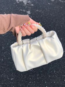 Cloud Messenger Bag 2023 Summer New Arrival MiuMiu Bag Pearl Hand Small Bag Womens Bag Mini Special-Interest Shoulder Bag