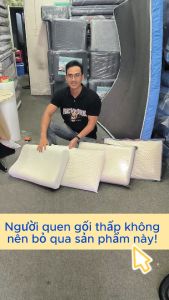 Gối cao su non Kingroll mềm êm thoáng khí giảm đau mỏi cổ thiết kế Oval - Tặng kèm vỏ gối