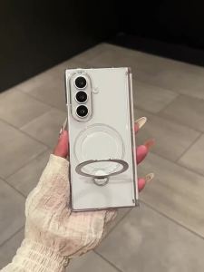 Semi-Transparent Matte Foldable Phone Case With Rotating Bracket