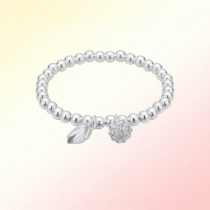 สร้อยข้อมือเงินแท้ S999 สำหรับผู้หญิง จิวเวลรี่แฟชั่น ดอกบัวสองช่วง สร้อยข้อมือเงินแท้สำหรับผู้หญิง จี้เงินแท้ จี้ลายดอกไม้