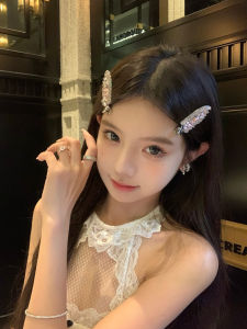 Peach Tea Moonlight Soliloquy Sparkling Full Diamond Seamless Hair Clip Womens Elegant Side Clip Bangs Clip Hair Accessories