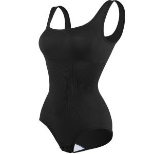 Womens Wide Strap Tummy Control Shapewear Bodysuit Comfortable Non-Slip Fitness Wear for Abdomen Toning Stylish Daily Wear Outf