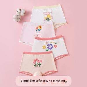MiiOW | Girls Cotton Underwear A-Class Children Flat Angle Pants Medium Large Toddler Girls Baby Girls No Butt Pinching Shorts